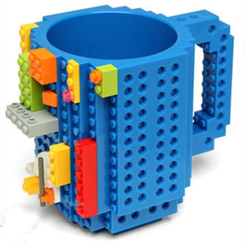 Novelty Building Block Mug DIY Assembly Creative Interlocking Brick Coffee Cup Fun Gift for Kids Adults