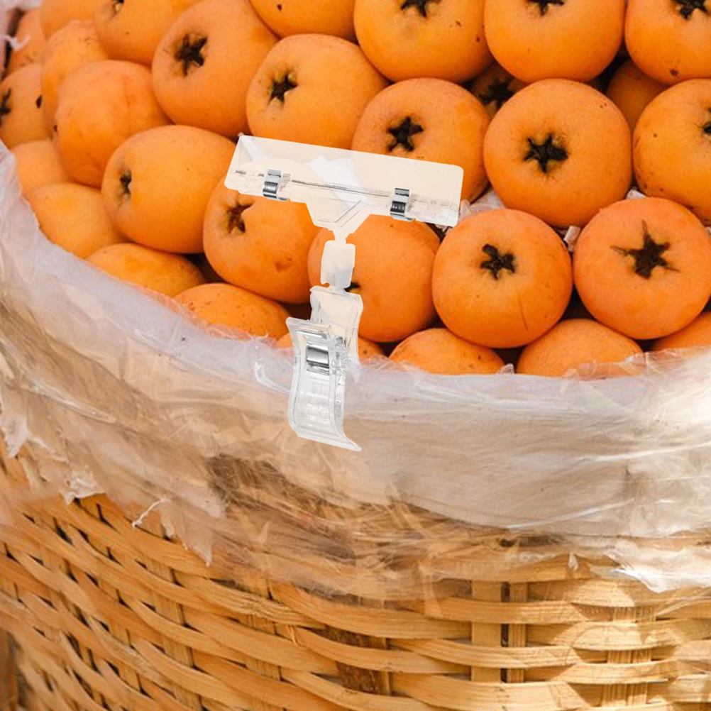 

50Pcs Rotatable Merchandise Clips Clear Plastic Double Sided Store Price Tag Display Sign Holders Supermarket Display Clips