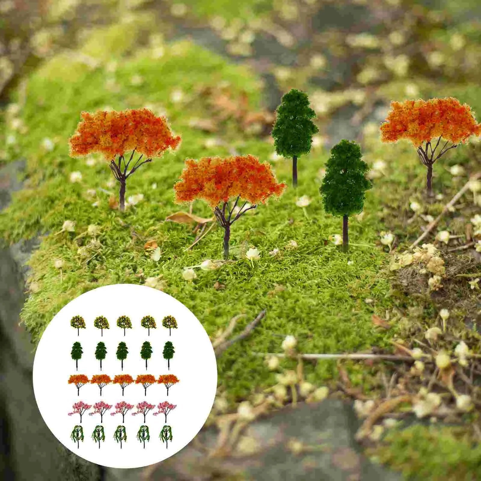 Micro Landscape Ornament Mini Decor Tree Adornment Simulation Sand Table Decoration Miniature Plant Plants