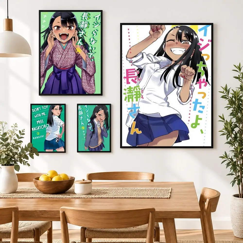 Anime Don't Toy With Me, Miss Nagatoro Poster Waterproof HD Modern Peel And Stick Wall Decor Living Room Dorm Garage