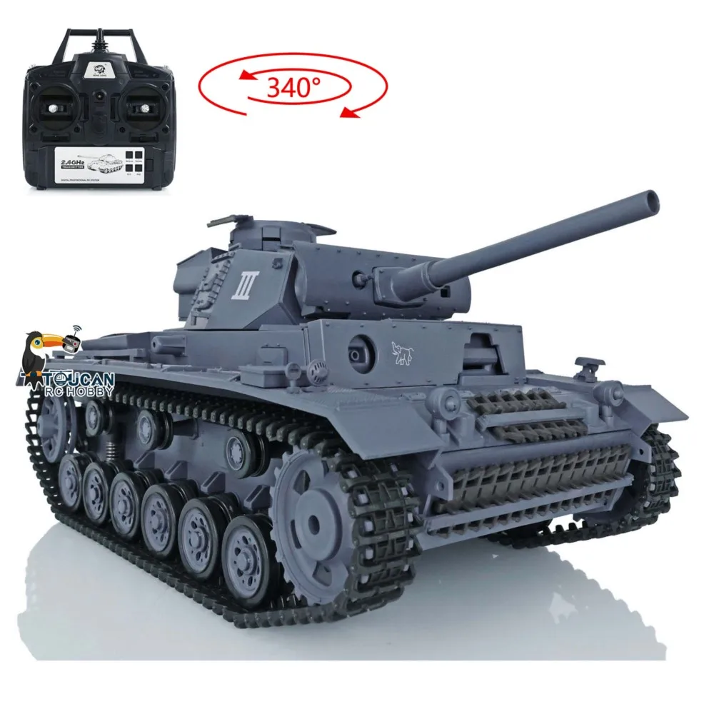 US Stock 2.4G Heng Long 1/16 Scale 7.0 Plastic Panzer III L RC Tank Model 3848 Battle Against IR Battle Toys Vehicle for Boy - view 4