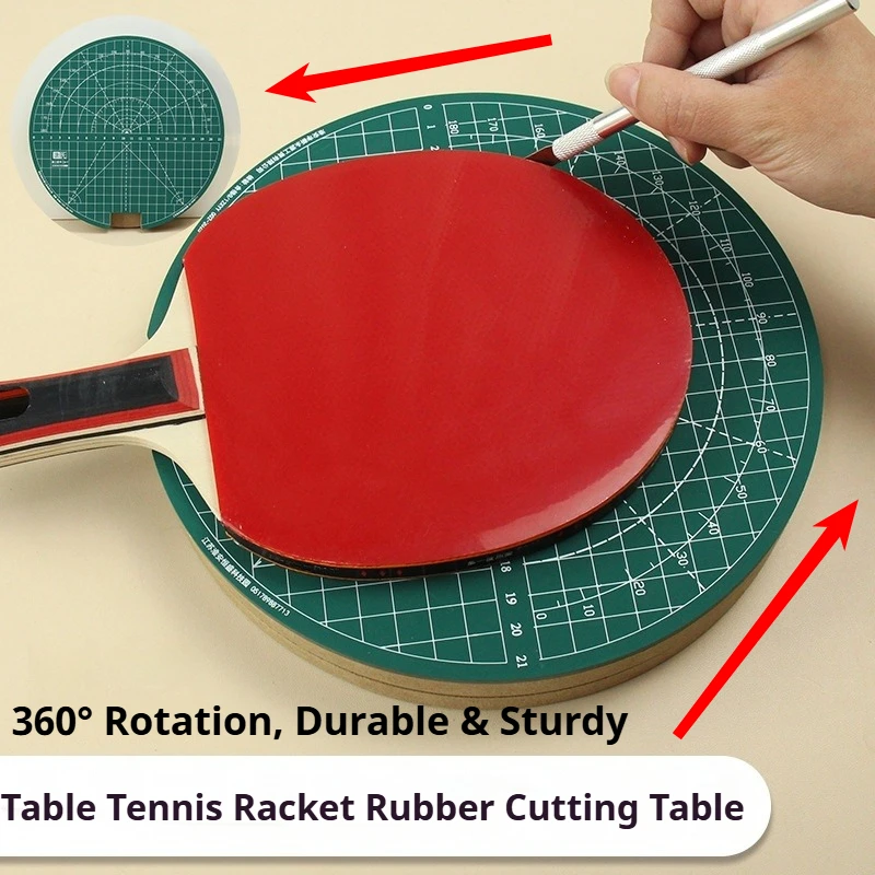 

Table Tennis Racket Rubber Rotating Cutting Platform Rubber Applicator Work Mat for Table Tennis Rubber Assembly DIY Tools