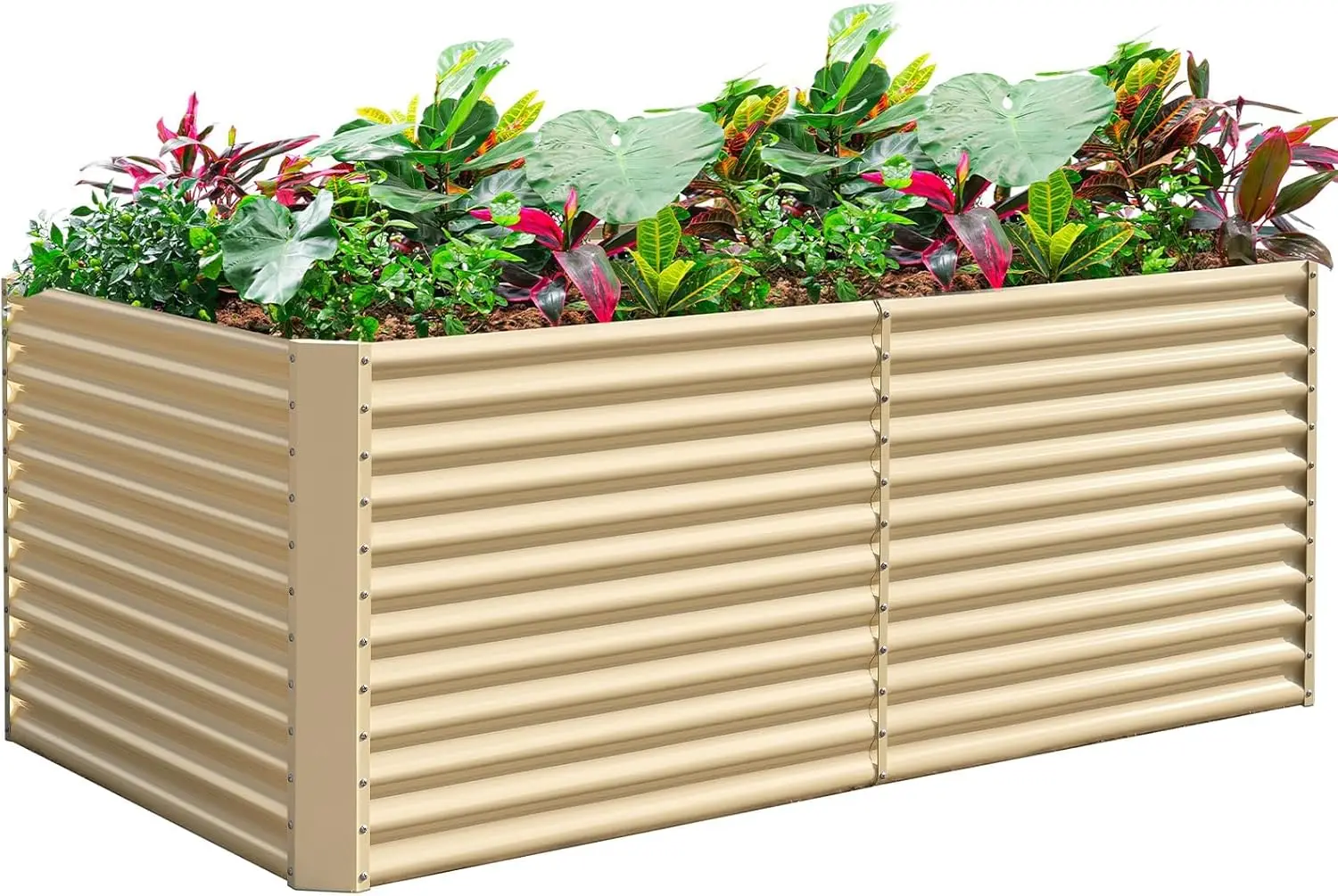 

8x4x3ft Rectangular Galvanized Raised Garden Beds, Large-Capacity Metal Planter Box Outdoor, Durable Deep Raised Garden