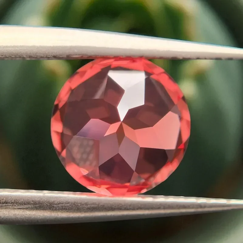 

Lab Grown Padparadscha Round Shape Fire Lotus Charm Beads for Diy Jewelry Making Pendant Materials Selectable AGL Certificate