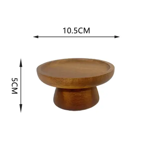 4" Mini Wood Cake Stand with Glass Dome Cover, Small Dessert Display Pedestal for Cupcakes, Macarons and Treats, 1 Piece