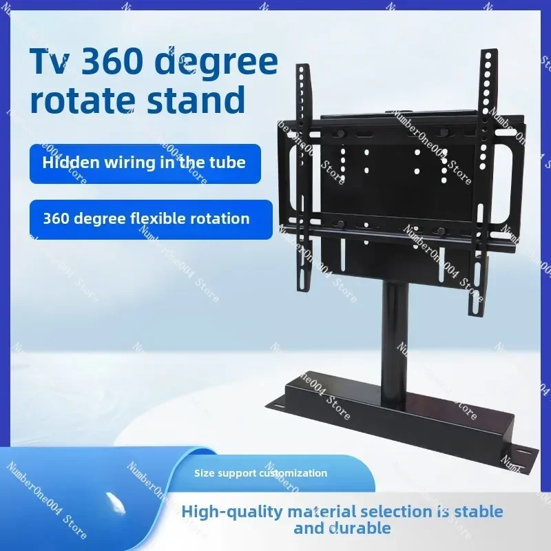 360 Degree Rotating Floor TV Stand, Mobile Freestanding TV Base for Partition Wall, Drill-Free Installation