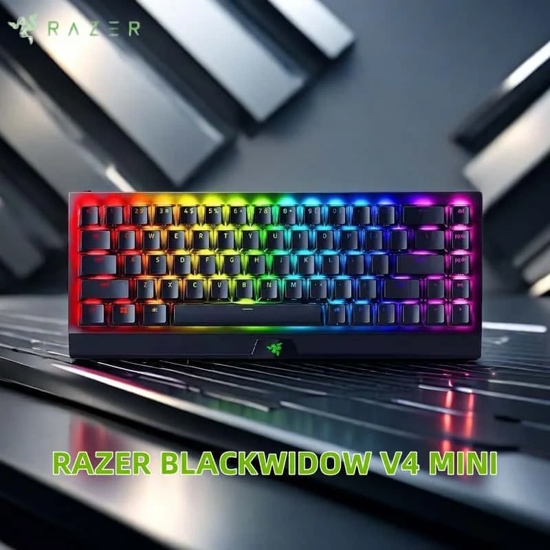 

Мини-беспроводная механическая клавиатура Razer BlackWidow V4 с возможностью горячей замены, 3 режима, Bluetooth 2,4G, USB-клавиш-пудинг, игровой офис