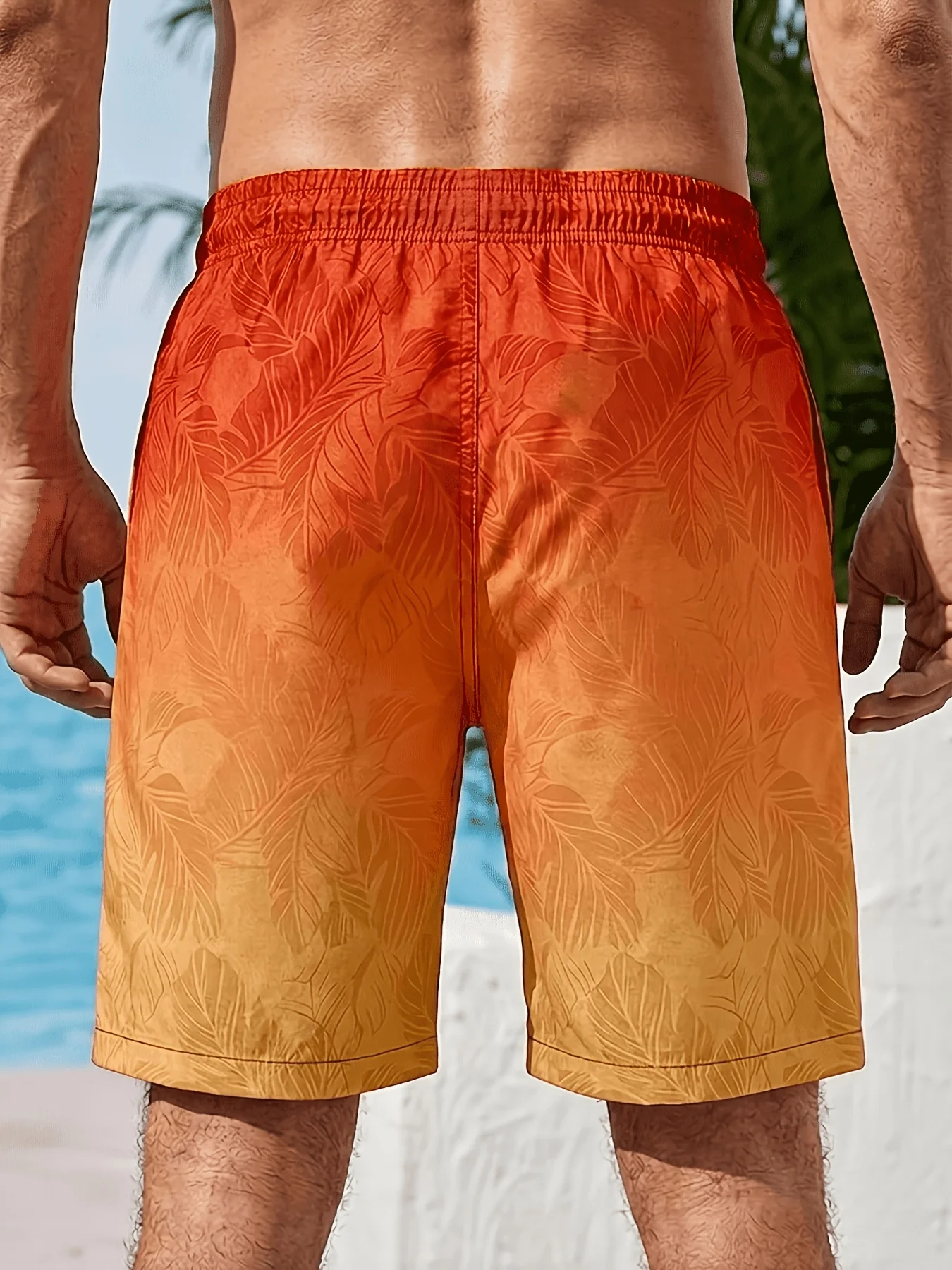 Bermuda-Badehose, schnell trocknende Badehose, bedruckte Urlaubs-Surfhose mit Farbverlauf, ultraleichte, atmungsaktive Kleidung für Erwachsene – Detail 5