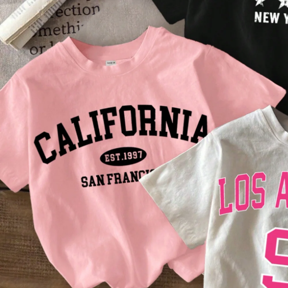 تي شيرت نسائي كاجوال مطبوع عليه رسوم كرتونية من توين مناسب للارتداء الصيفي بتصميم رقبة دائرية، خفيف الوزن #3