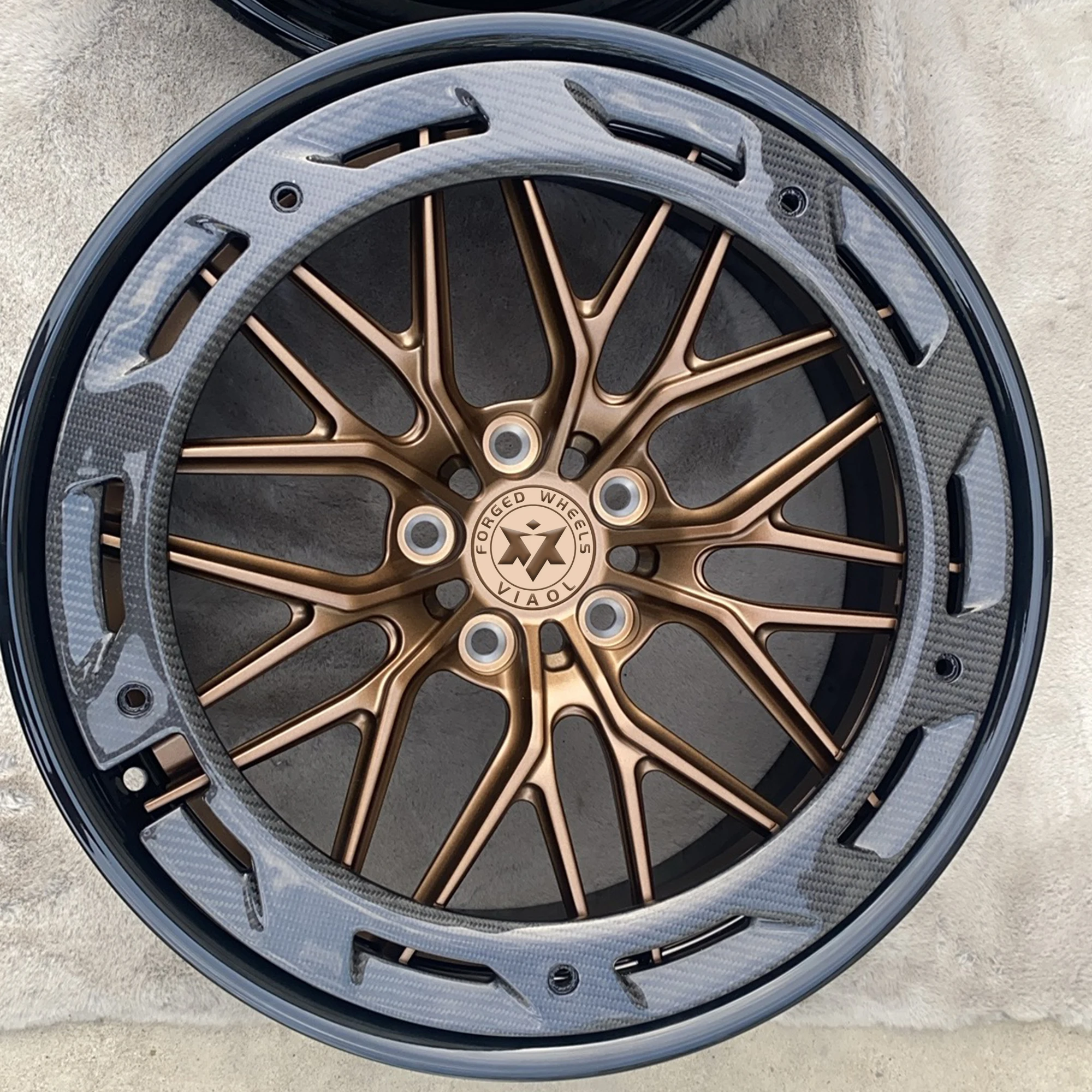 Viaol  Forged Aluminium Alloy Rims 2-Piece Deep Dish 16-24inch ET-50-50 Bright Black 18-28 Inch Rims for M2 M3 E545