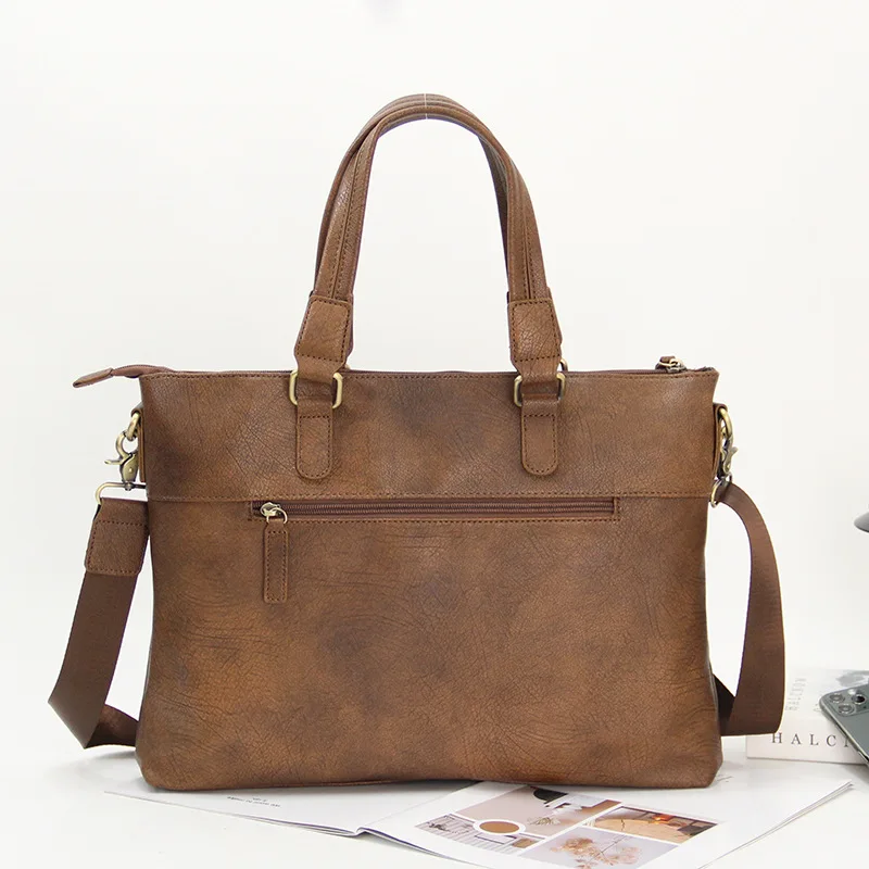 Borsa a tracolla da lavoro vintage da uomo con valigetta da ufficio a tracolla con scomparto per laptop