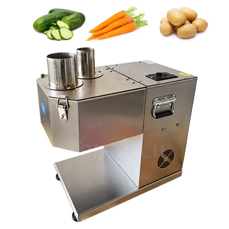 

Commercial Vegetable Cutting Slicing Machine 1.5-6mm Adjustable Vegetable Fruit Slicer With 2 Different Sizes Inlet