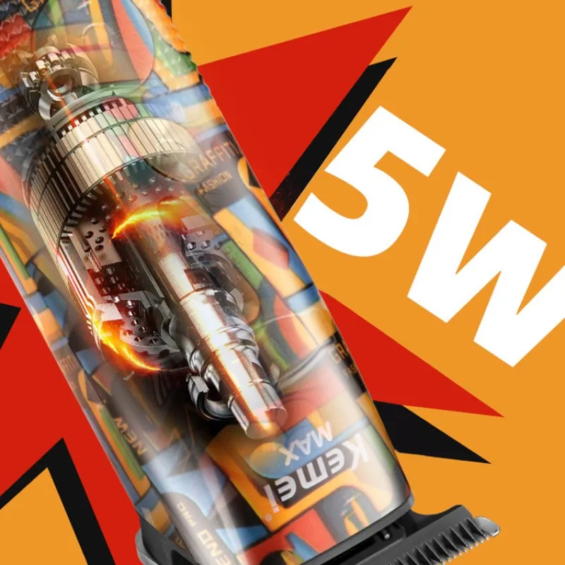 Kemei-cortadora de pelo eléctrica profesional para hombres, potente cortadora de pelo para Barba, máquina cortadora de pelo recargable, batería de litio