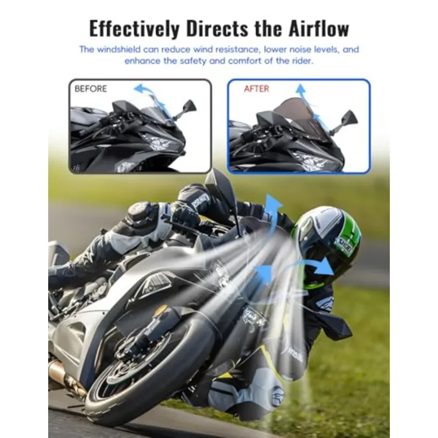 Windshield for Kawasaki Ninja ZX6R 2025 Motorcycle Windscreen Wind Shield Air Deflector for Kawasaki Ninja ZX6R ZX6R ZX636 ABS image 2