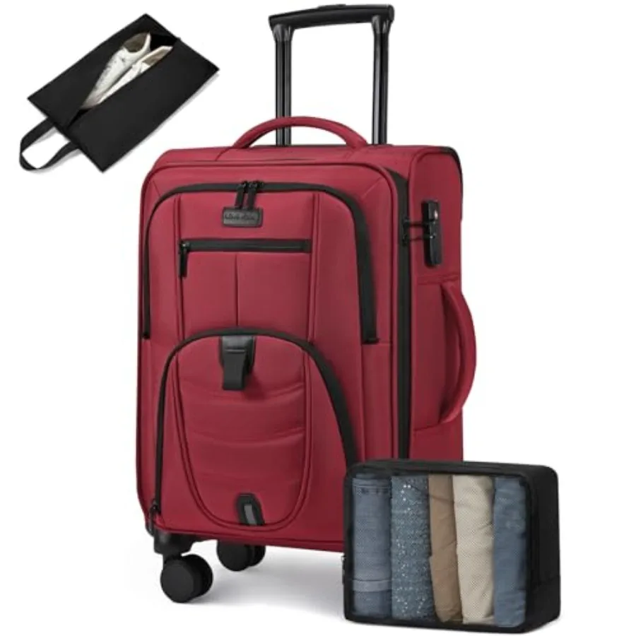 Carry On Luggage Airle Approved, Suitcases with Spner Wheels, Softside Luggage with TSA Lock for Women Busess Trip, Lightweight