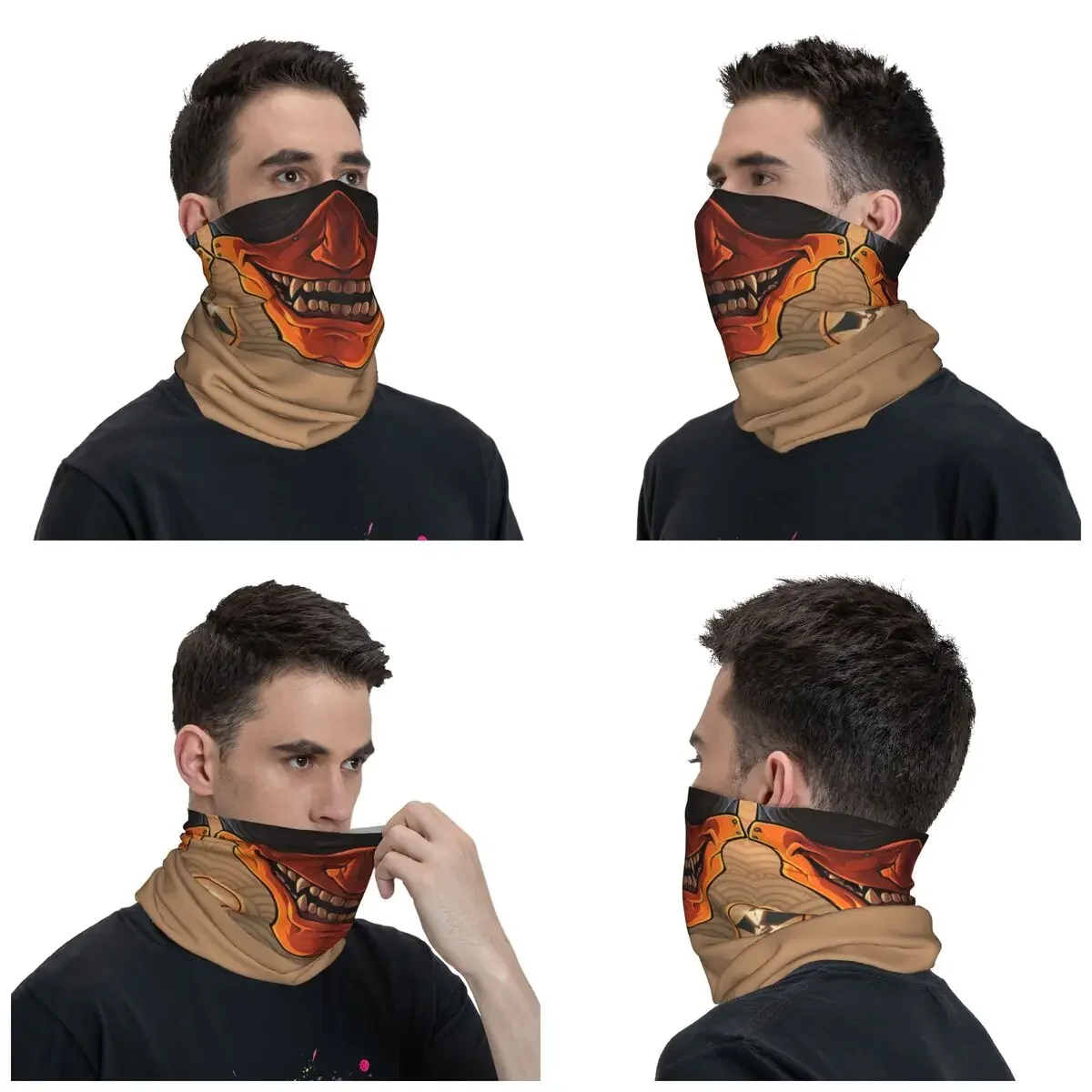 Oni Samurai Demon Bandana Neck Gaiter UV Protection Face Scarf Cover Women Men Hannya Monster Headband Tube Balaclava