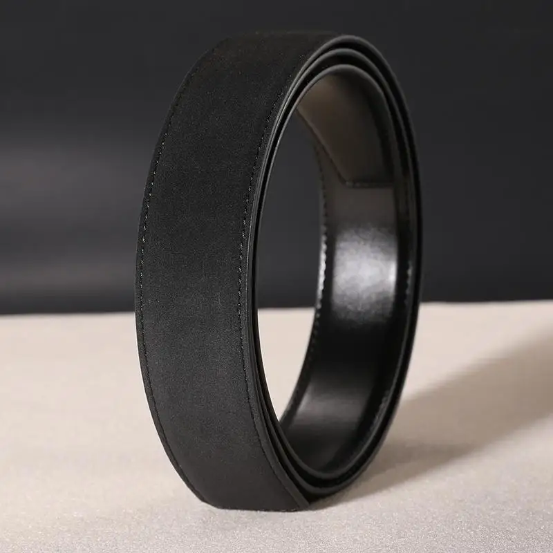 

Handmade Custom 3.5cm Genuine Leather Belt Strap - No Buckle Replacement Belt for Men & Women, Full-Grain Cowhide Suede Finish D