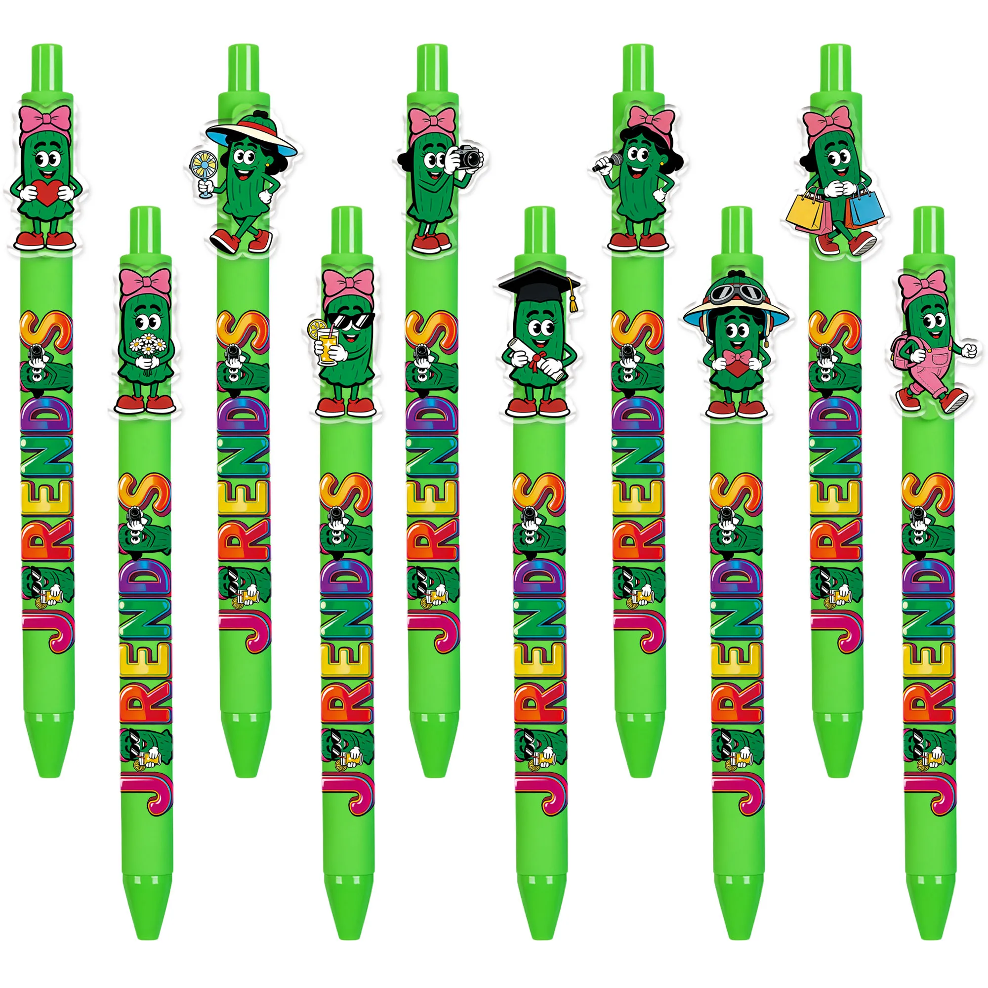 

10/20 штук. Креативные антропоморфные шариковые ручки в форме огурца — канцелярские принадлежности для офиса — ручки с выдвижным механизмом.