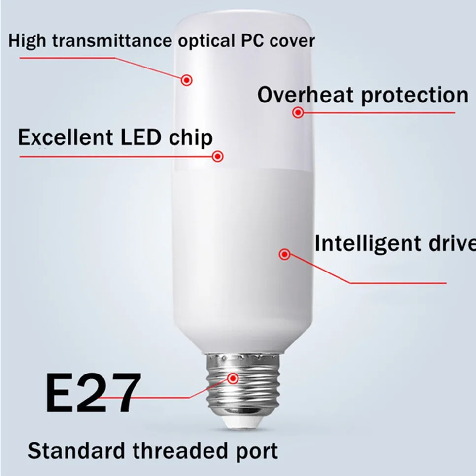 5W 10W 15W 20W LED cylindryczna żarówka kukurydza żarówka E27 220V-240V lampa LED do domu żyrandol dekoracyjny świeca lampa domowa