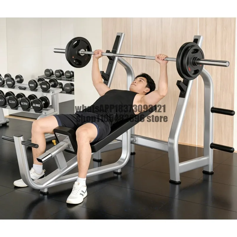Upward sloping weight bed, multi-functional barbell bench press frame, gym, chest muscle training equipment