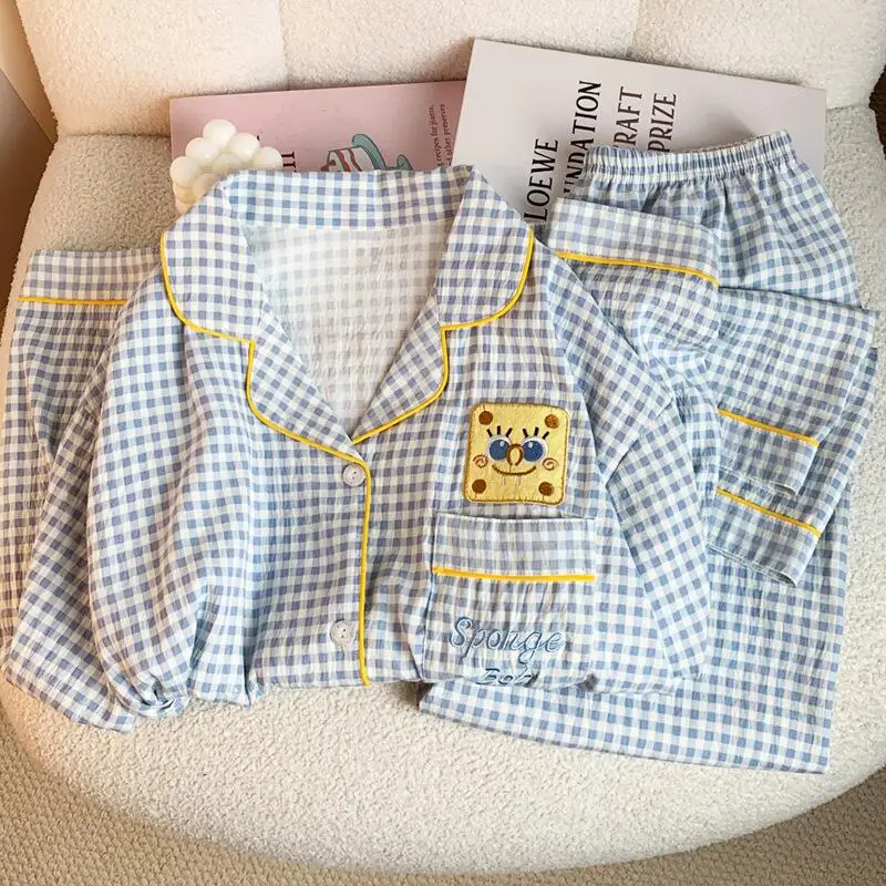 

Hot Anime New Women Long Sleeves Pajama Comfortable Soft Cartoon Kawaii Sleepwear Sets Student T-Shirt Pants Spring Sleepwear