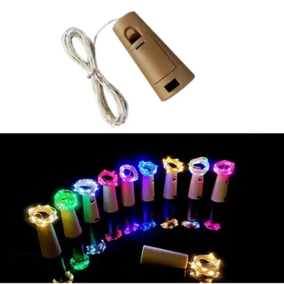 Copper Wire Fairy Lights 1M 2M 3M LED Wine Bottle Stopper Light String Battery Operated Cork Lamp for Wedding Party Bar Decor