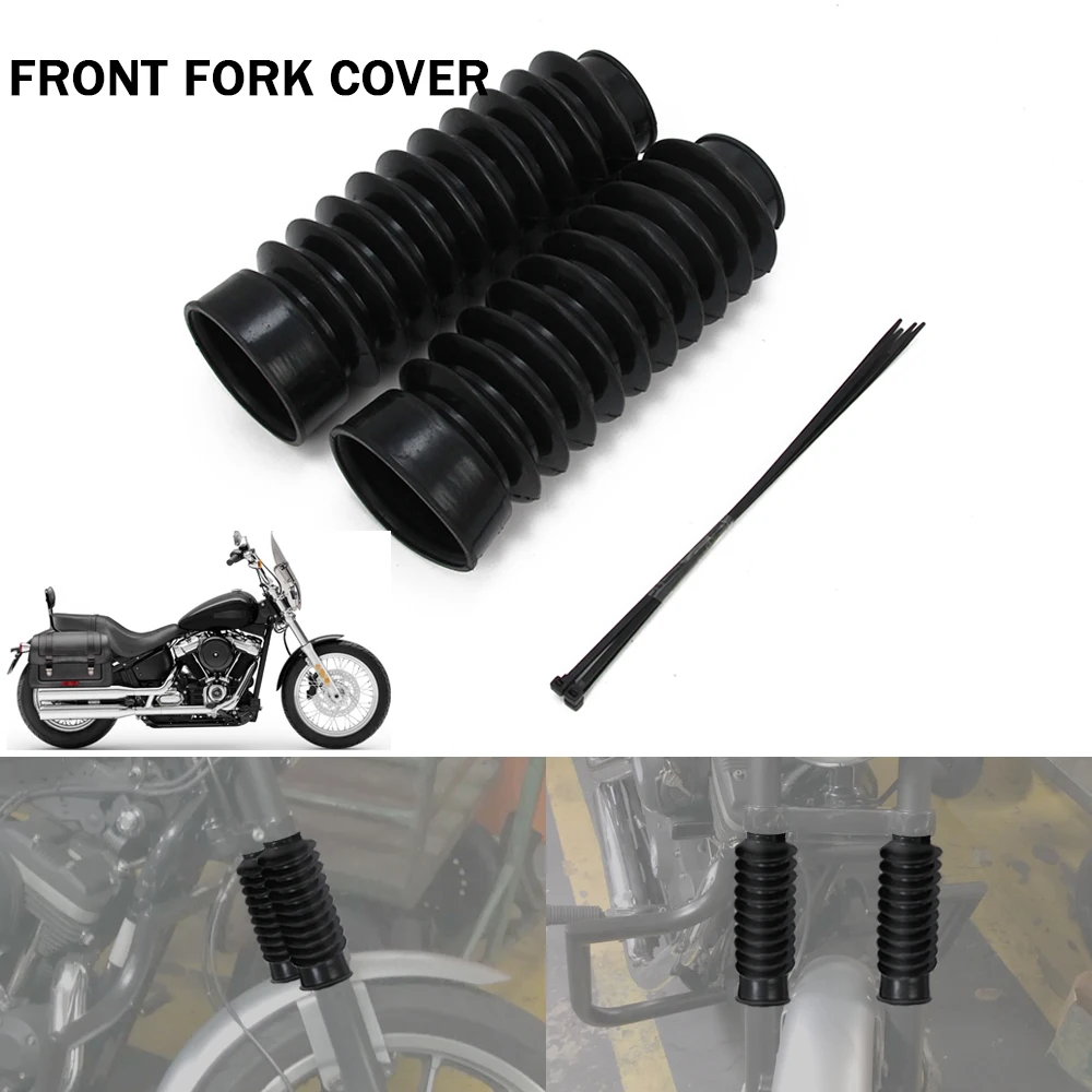 Motorcycle Rubber Front Fork Dust Cover Gaiters Gators Boots Shock Absorber 49MM For Harley Dyna FXDWG 2007 2008 2010 2011