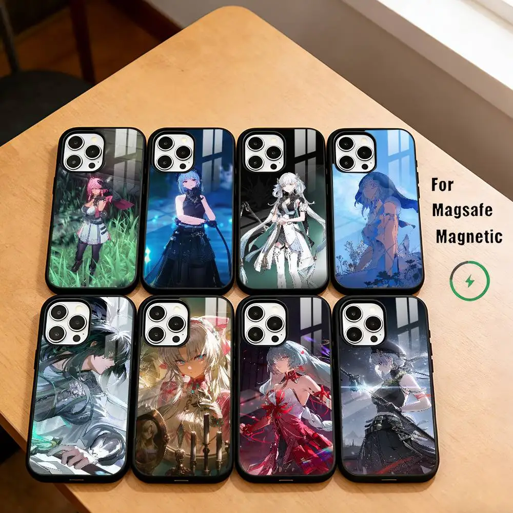 

WuWa Wuthering Waves Game Phone Case For iPhone17,16,15,14,13,12,11 Plus,Pro Magnetic For Magsafe Wireless Charging