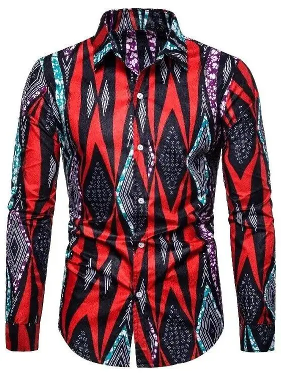 

Длинный свек с 3D принтом, свободный крой, мужской топ, повседневный молодежный летний воротник на пуговицах, модная верхняя одежда M