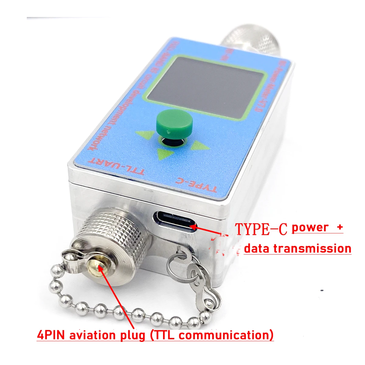 N-typ 100K-10Ghz V7 Miernik mocy RF TTL Komunikacja oprogramowania TYPE-C Eksport danych USB Detektor mocy RF tłumik Ham Radio