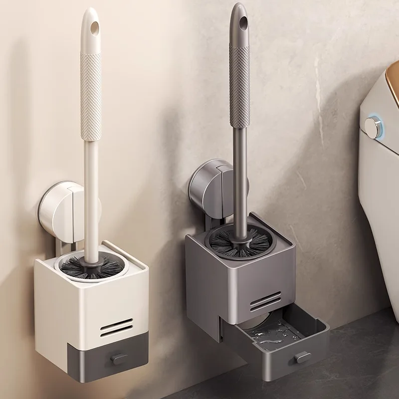 

Алюминиевая щетка для унитаза, настенная, без сверления, для домашнего использования, инструмент для чистки унитаза, аксессуары для ванной комнаты