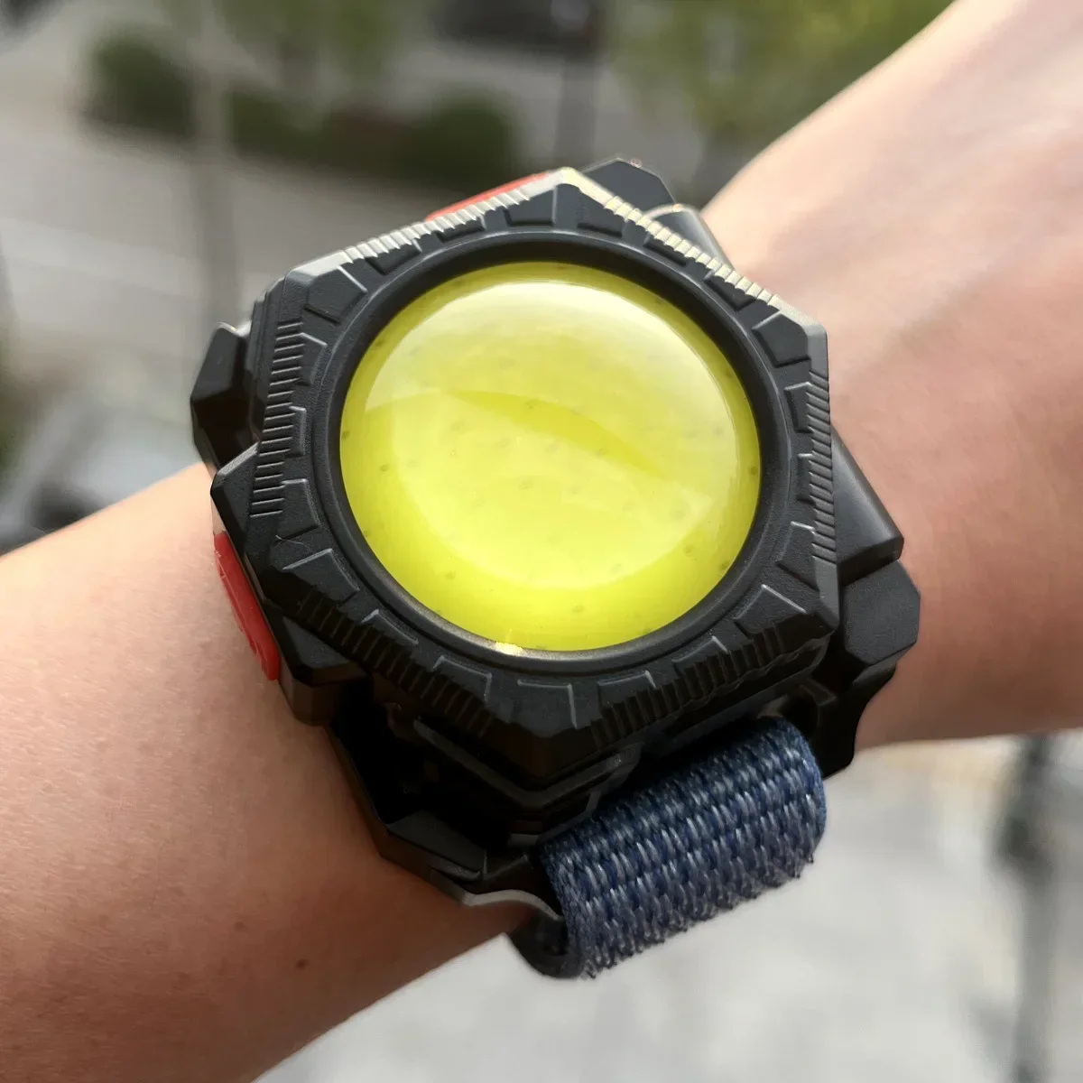 Portable Watch Light Outdoor Fishing Headlamp Emergency Flashlight Night Running Fanny Lamp with Red Light Built-in Battery