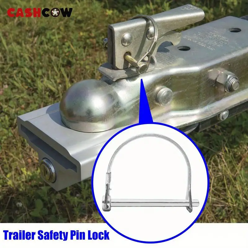 1pc Quick Trailer Coupler Safety Snap Pin Lock D Ring Round Arch Towing Hitch Hook Boat Bicycle Car Parts