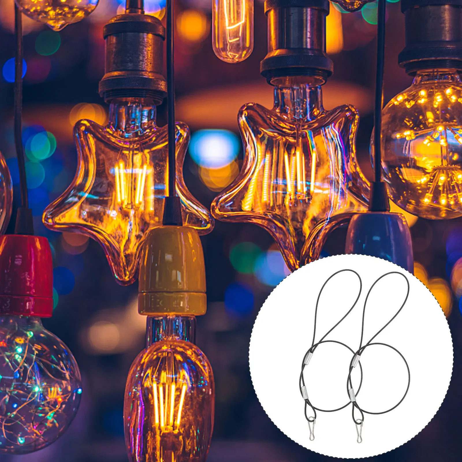 6 قطع من كابلات الفولاذ المقاوم للصدأ القابلة لإعادة الاستخدام، عملية لأضواء الملابس والأنشطة الخارجية وأسلاك الفولاذ المقاوم للصدأ #5