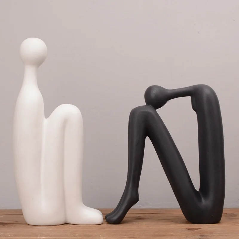 Simple Thinker Statue Bookends For Heavy Books Decorative Book Holders For Shelves & Office Desk Decor Aesthetic Book Ends Gifts