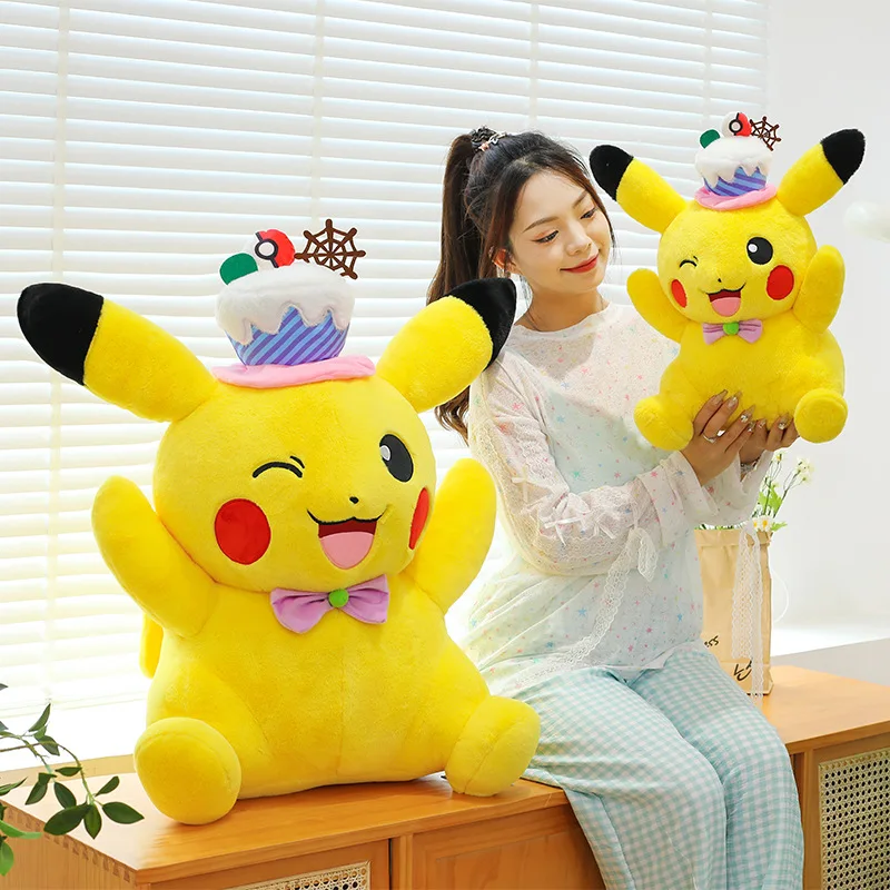 Pokémon 60cm Urocza Pluszowa Zabawka Urodzinowa Pikachu Wypchana Lalka Prezent Świąteczny dla Dzieci Pluszak Dekoracja Pokoju
