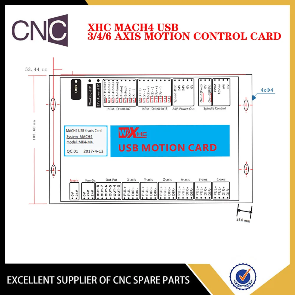 XHC mach4 motion control card cnc controller USB 3/4/6 axis motion control card MK4 engraving machine CNC machining center