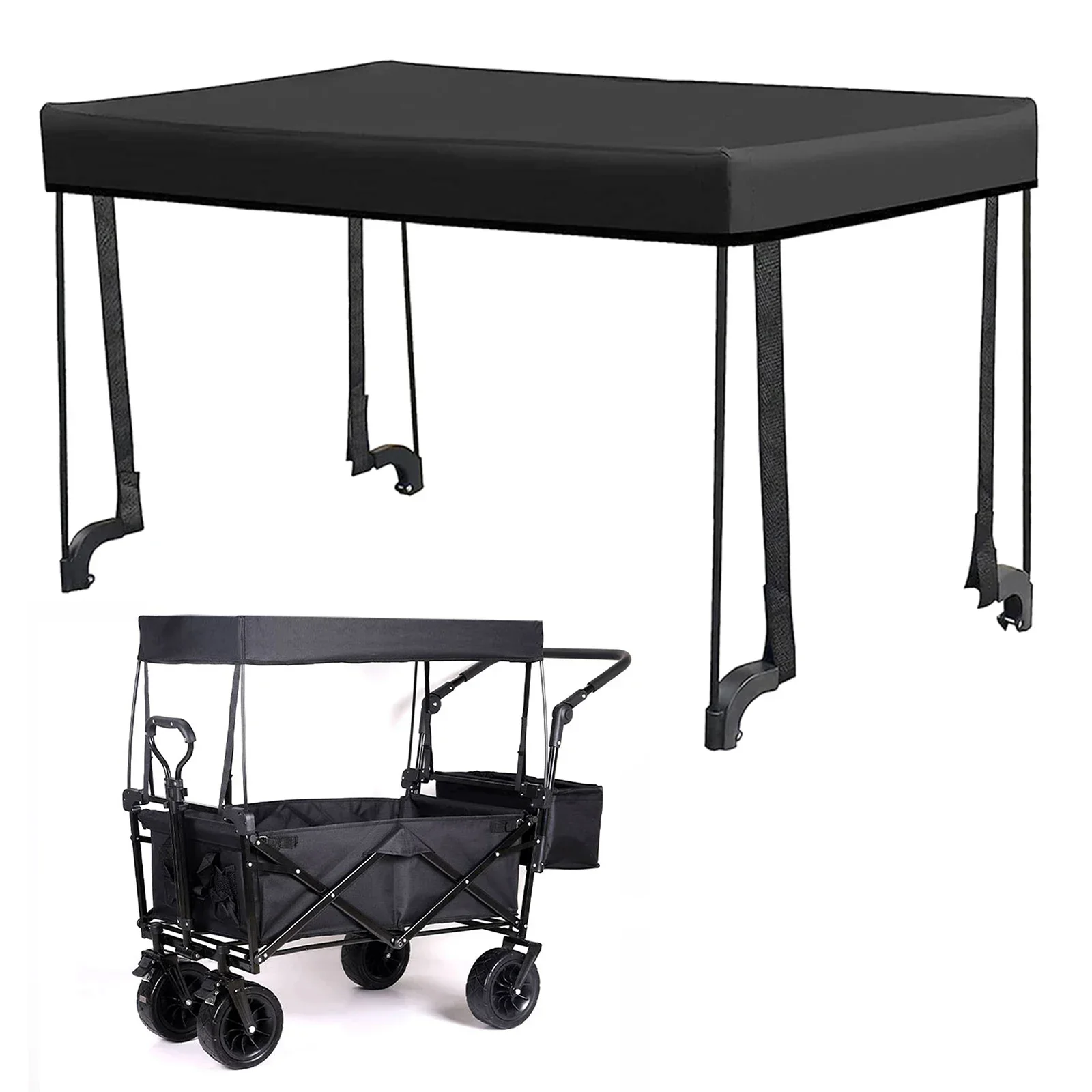 

Outdoor Wagon Shade Foldable 35.4x18.5x20.1in Canopy Attachment For Garden Carts 600D Oxford Fabric Camping Fishing Errands Part
