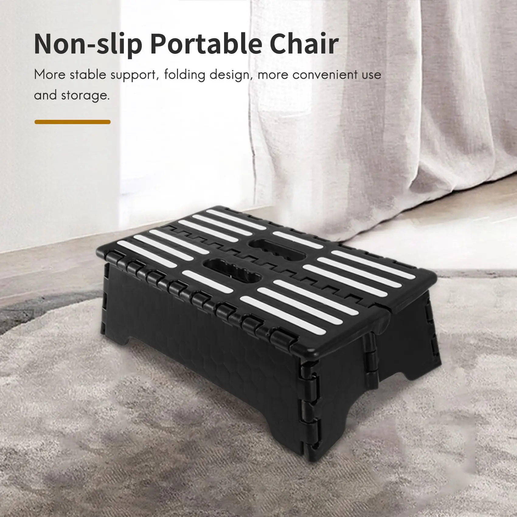 NEW HOT In Stock-Non-Slip Small One Step Compact Folding Flat Step Stool Heavy Duty Portable Lightweight Folding Chair