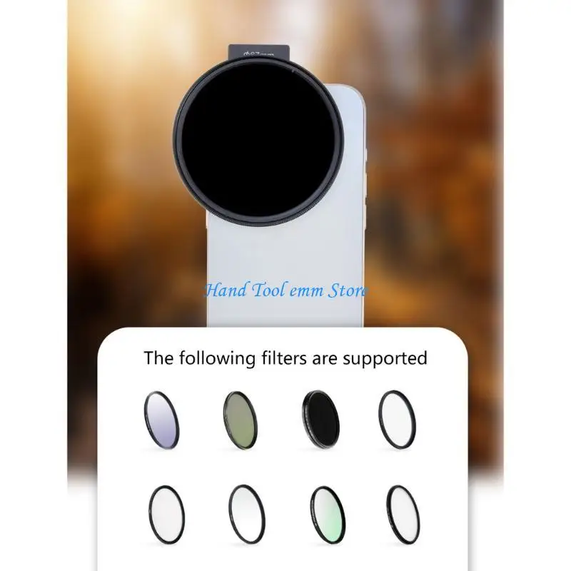 

H37F Versatile 67mm Mobile Lens Filter Mount Smartphone Filter Bracket Action Camera Accessories Suitable for Phone 14/15