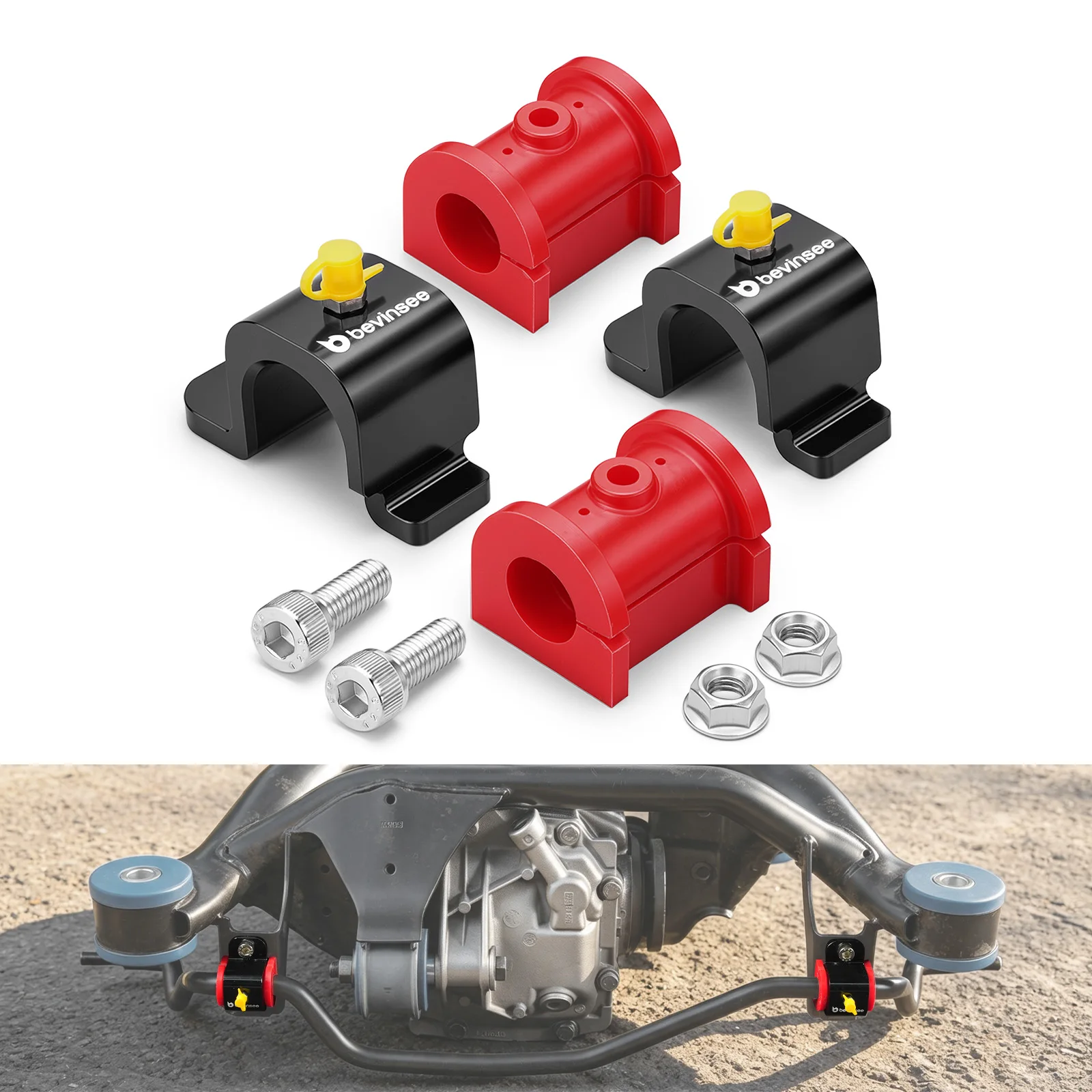 18mm Rear Anti Roll Sway Bar Mount with 80A Polyurethane Bushings for BMW E46 Z4 E85 E86,Replace for 33 55 1 138 104,33551138104