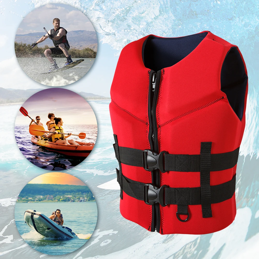 Adult Buoyancy Survival Suit Adjustable Neoprene Water Sports Life Jacket Warm Wear-resistant Soft Safe for Swimming Sea Fishing