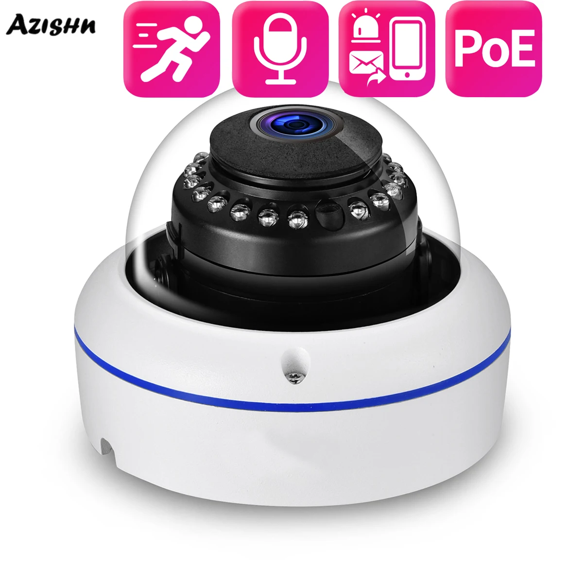 

AZISHN Outdoor POE Single Audio IP664K 8MP 5MP 4MP Dome Camera