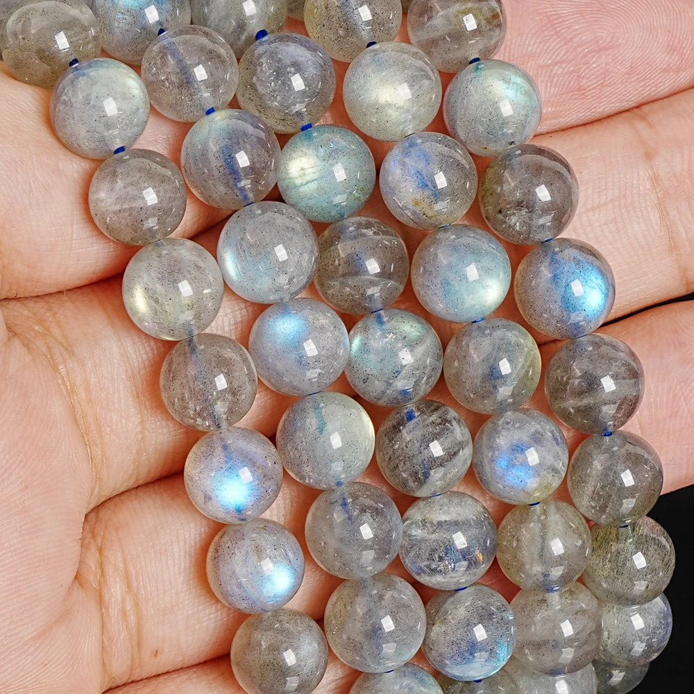 

High Quality 8mm Natural Gray Labradorite Beads AAA Grade Loose Beads Iridescent Flash Gemstone Beads for Jewelry Making DIY