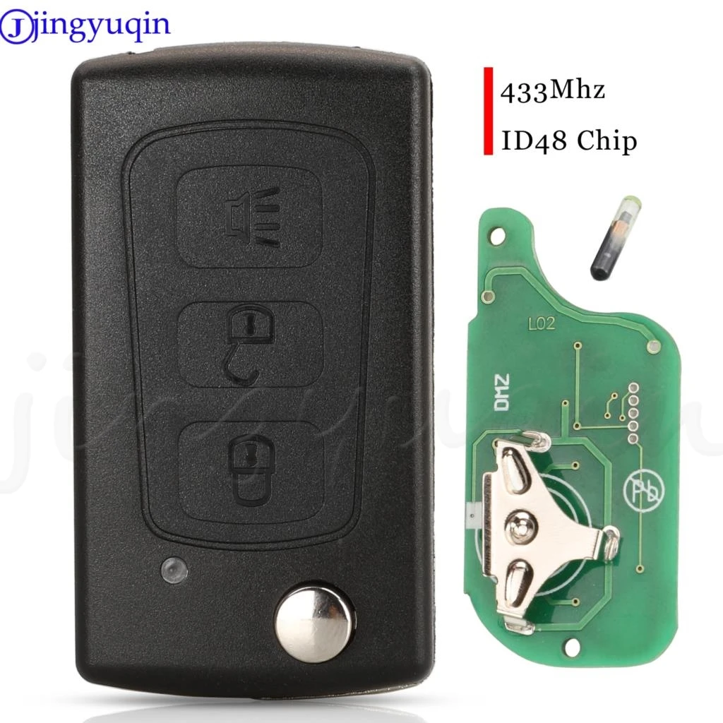 Jingyuqin 3 Buttons Flip Remote Key Fob 434Mhz ID48 Chip Aftermarket For Great Wall Haval Hover H3 H5