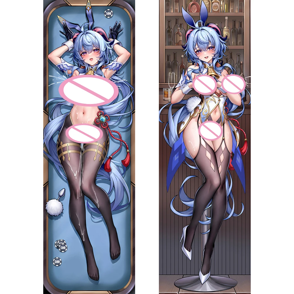 Genshin Impact Ganyu Dakimakura Anime Pillow Case Waifu Body Double-sided Peach Skin Throw Cushion Cover Bed Decor Otaku Gift