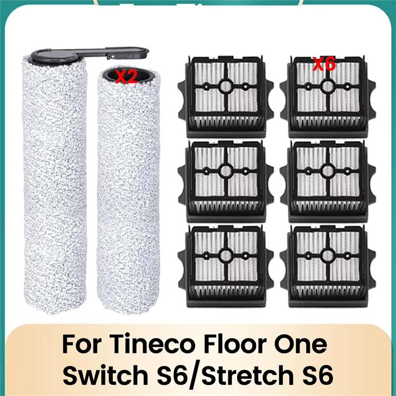 

ABUP-для Tineco Floor One Switch S6/Stretch S6 пылесос для влажной и сухой уборки, запасные части, роликовая щетка, аксессуары для фильтров