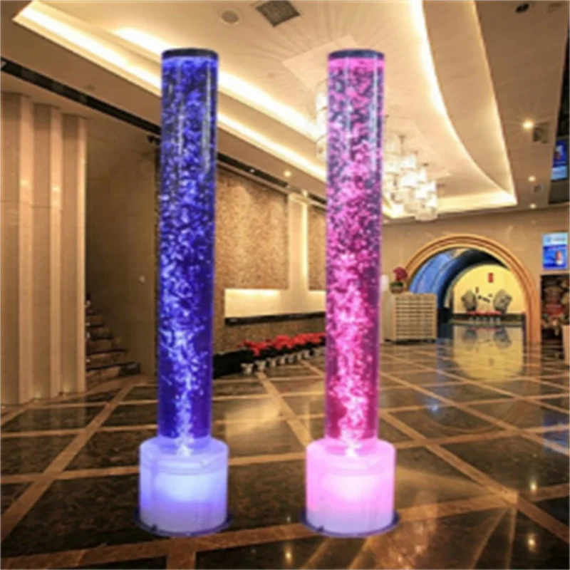 custom.Indoor Led Bubble Columns with Bottle Shelves