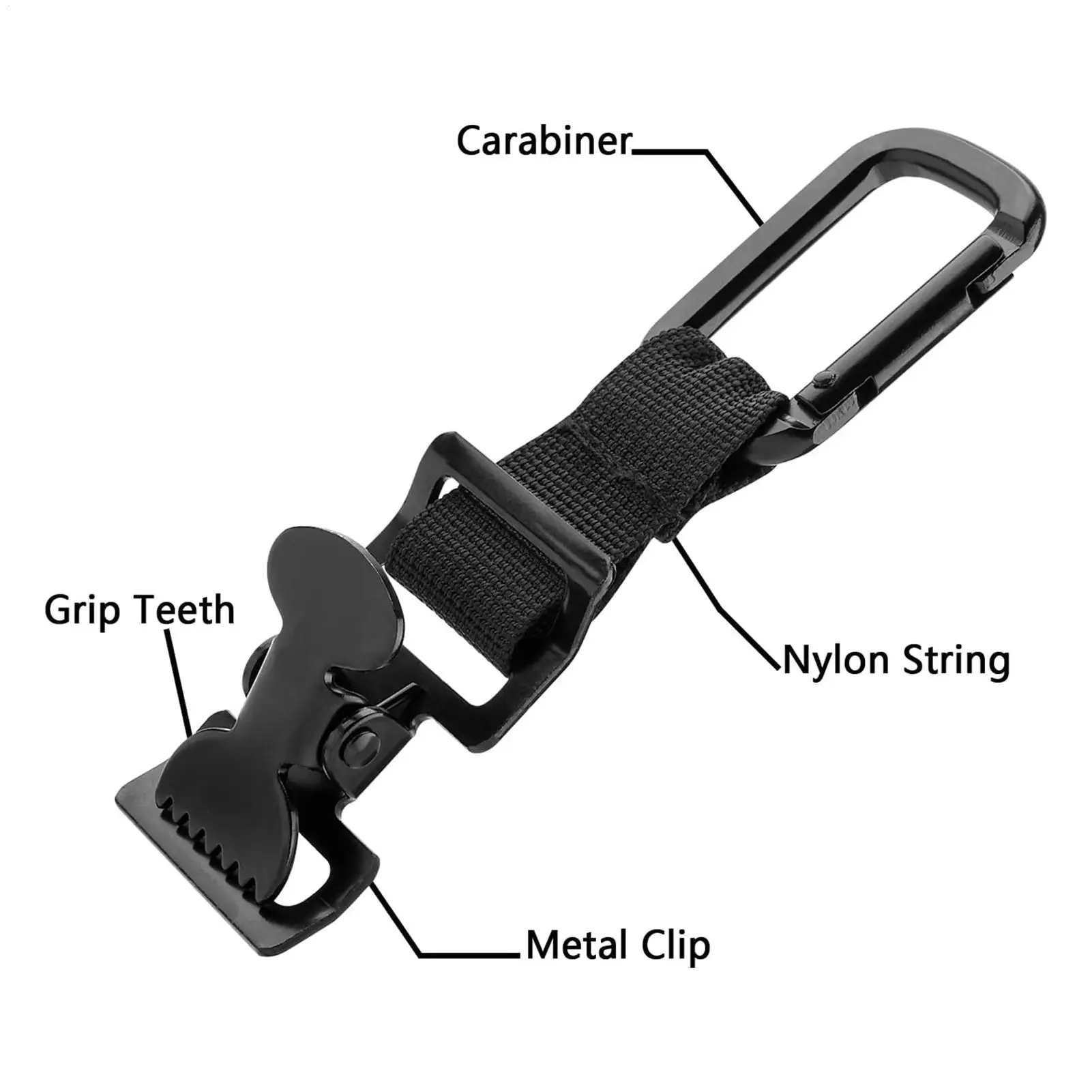 Serrated Work Glove Clip Heavy-Duty Mitten Hanger & Safety Clamp For Belt, Construction, Warehouse & Welding, Glove Holder