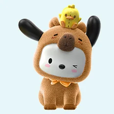 Original sanrio golfinho série bloco de construção montagem garagem kit anime caixa cega brinquedo gues caixa mistério surpresa presentes aniversário